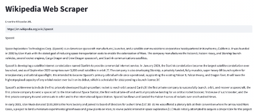 Web Srape Wikipedia Page